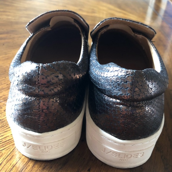 J Slides ‘Harry’ Bronze Metallic Platform Sneakers - Picture 4 of 5